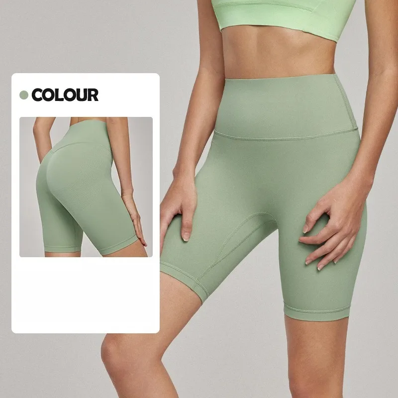 Lycra Sports Shorts for Women Wearing Tight Antibacterial Bird Crotch Yoga Shorts Summer Side-seamless Fitness Shorts