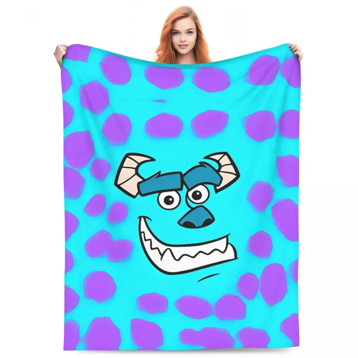 MINISO Monsters Inc Cartoon Print Blanket Soft Warm Plush Throw Blanket For Couch Chair Camping Flannel Bedspread Bed Cover