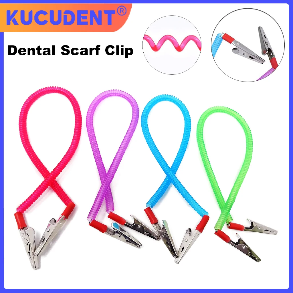 4colors Oral Dental Supplies Material Scarf Clip/Napkin Holders/Spring Rope Dentistry Material Flexible Napkin Clips Dental Tool