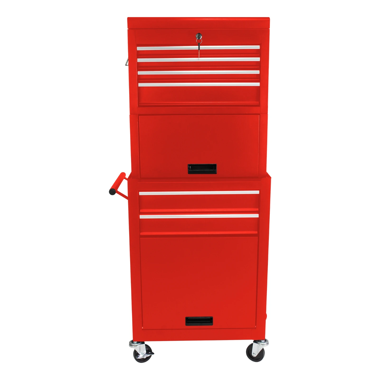 

Rolling Tool Box, Garage Tool Box, 6 Drawer 2-in-1 Removable Lockable Tool Cabinet for Workshop, Repair Shop, red