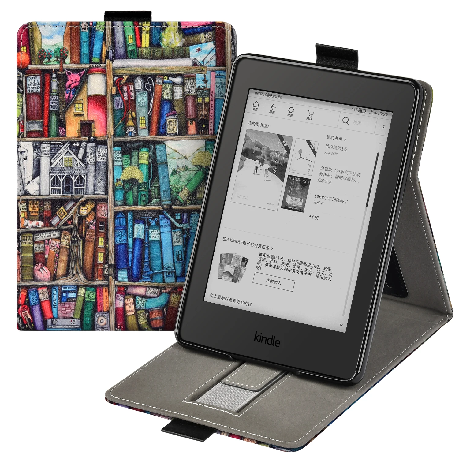 Premium PU Leather Smart Case for Kindle 11th with Hand Strap Stand Magnetic Cover for Paperwhite 12/10th with Card Slot