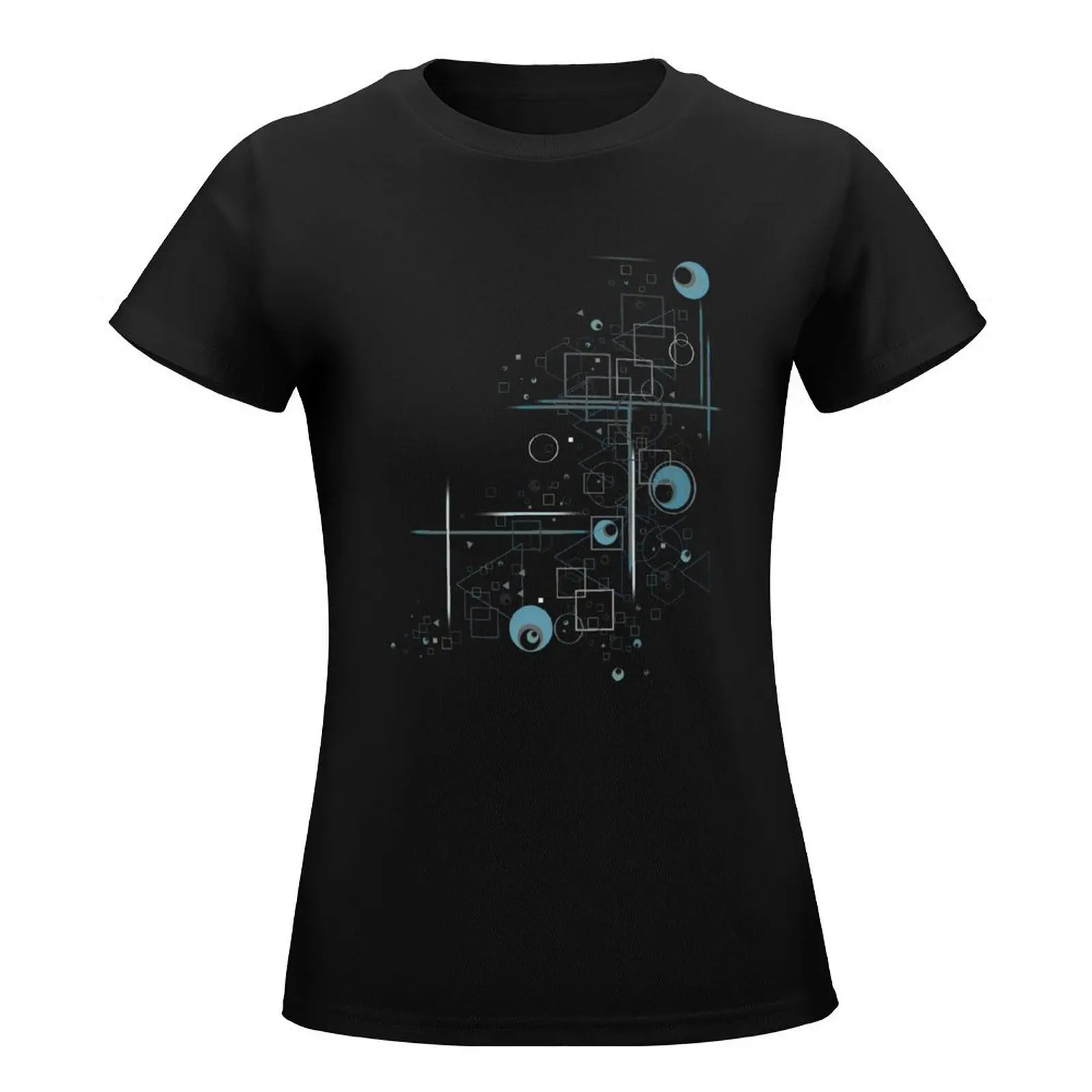 Retro Geometric Night T-Shirt Female clothing Blouse T-shirt Women