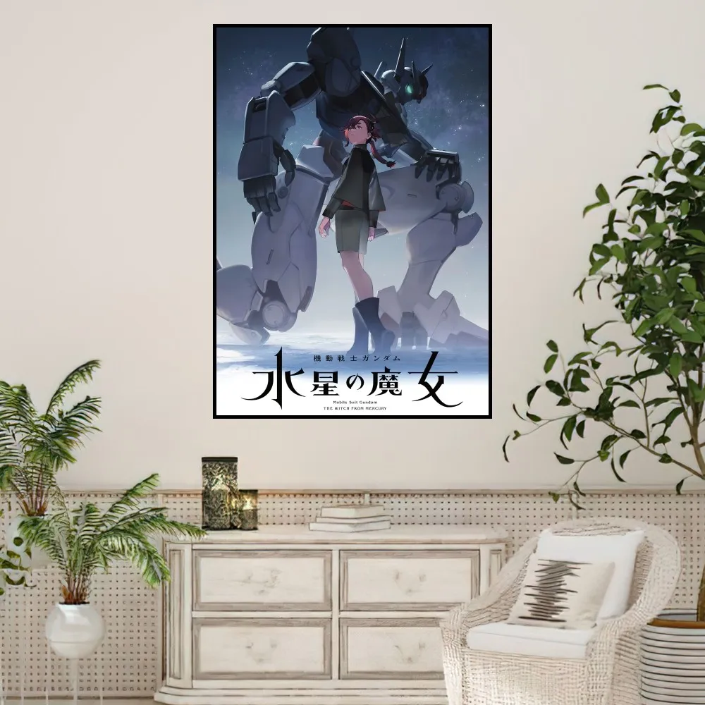 Mobile Suit Gundam WITCH MERCURY Poster Prints Wall Sticker Painting Bedroom Living Room Decoration Office Home Self Adhesive