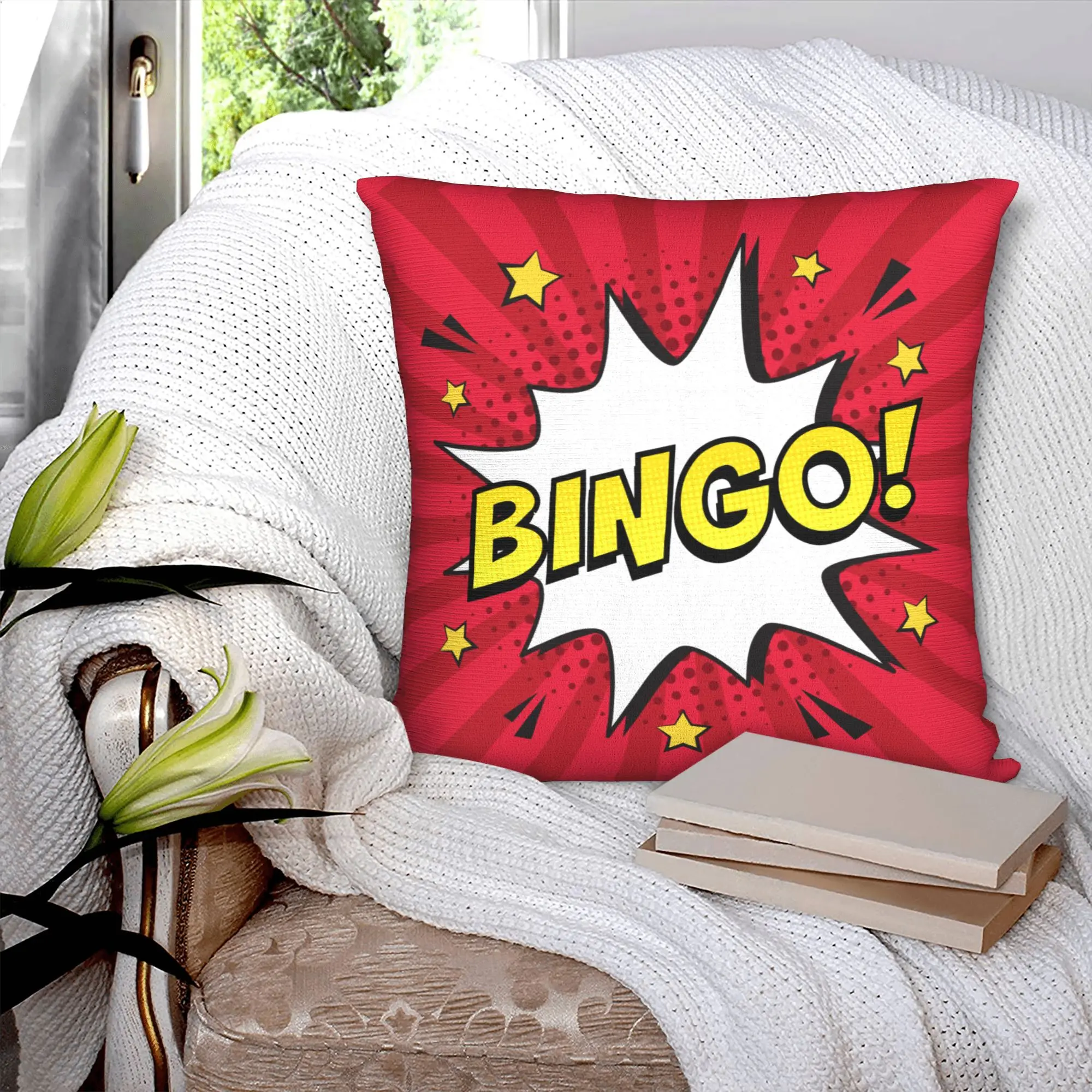 Luxury Hot Game Bingo Cushion Cover for Sofa Polyester  Pillow Case Bedroom Decoration