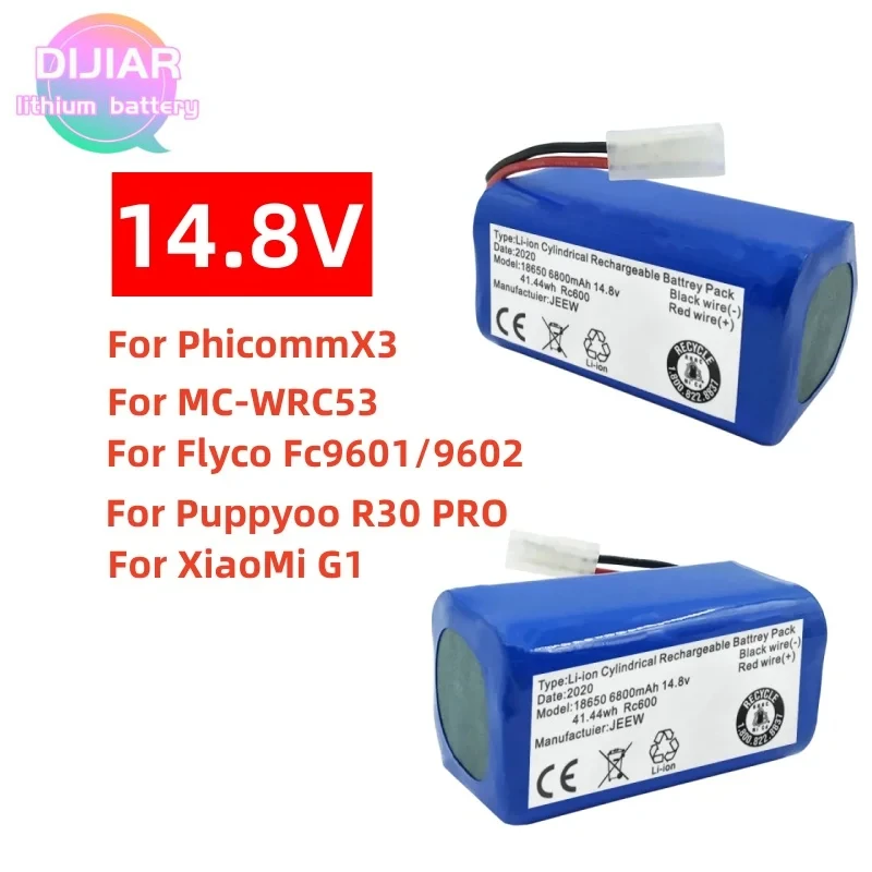 

14.8V 2800mAh Lithium Battery Suitable for Xiaomi Sweeping Robot G1 Battery, Puppy R30 R35 Battery