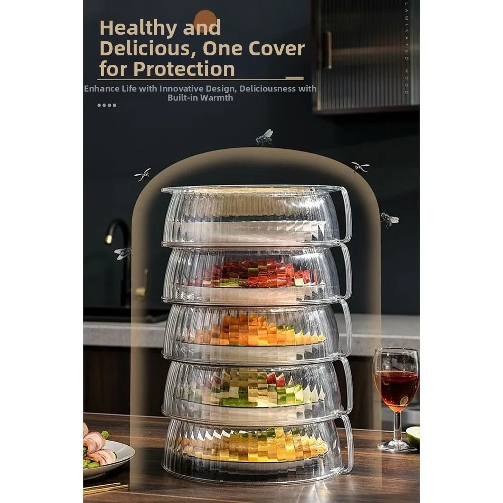 Insulation Microwave Splatter Cover Multifunctional Stackable Plastic Food Cover Microwave-Safe Dustproof Dish Cover Tabletop