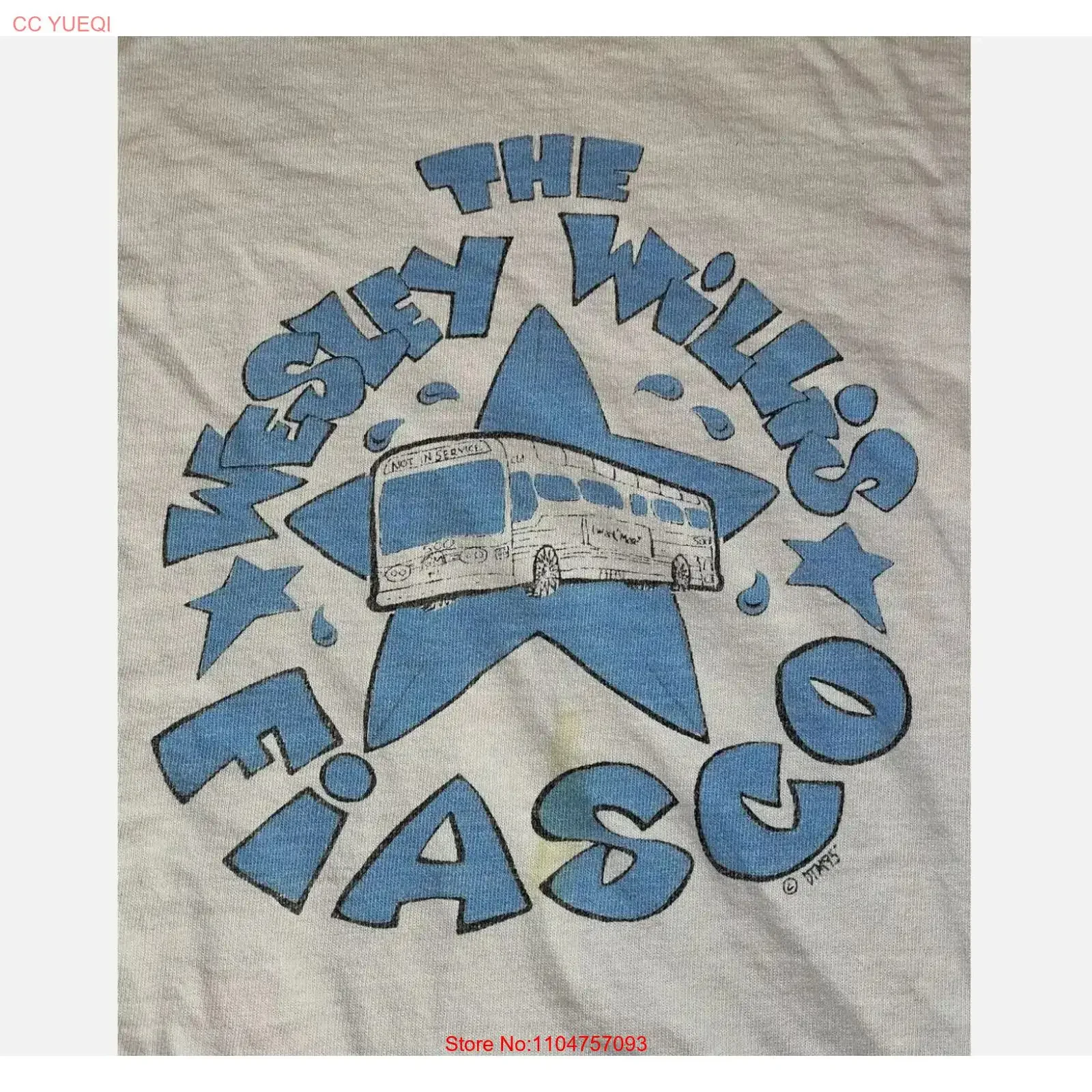 1990S WESLEY WILLIS FIASCO T Shirt  White S 2345XL vintage Washed Casual Breathable Stretched homme Comfortable fashion