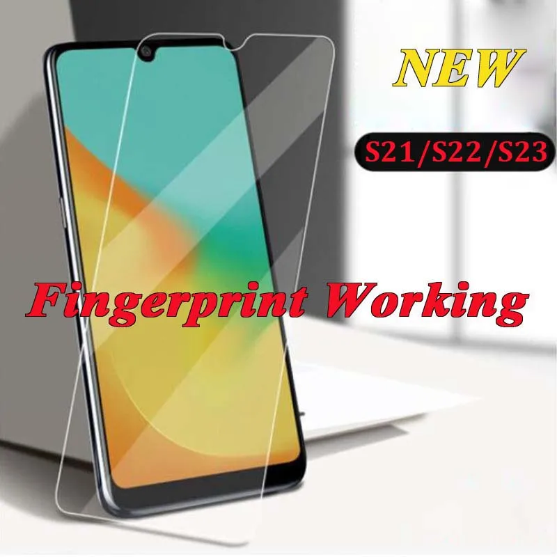 

50pcs 0.18MM For Samsung Galaxy S24 S23 S21 S22 Plus ultra 2.5D Clear Tempered Glass Screen Protector Fingerprint Working