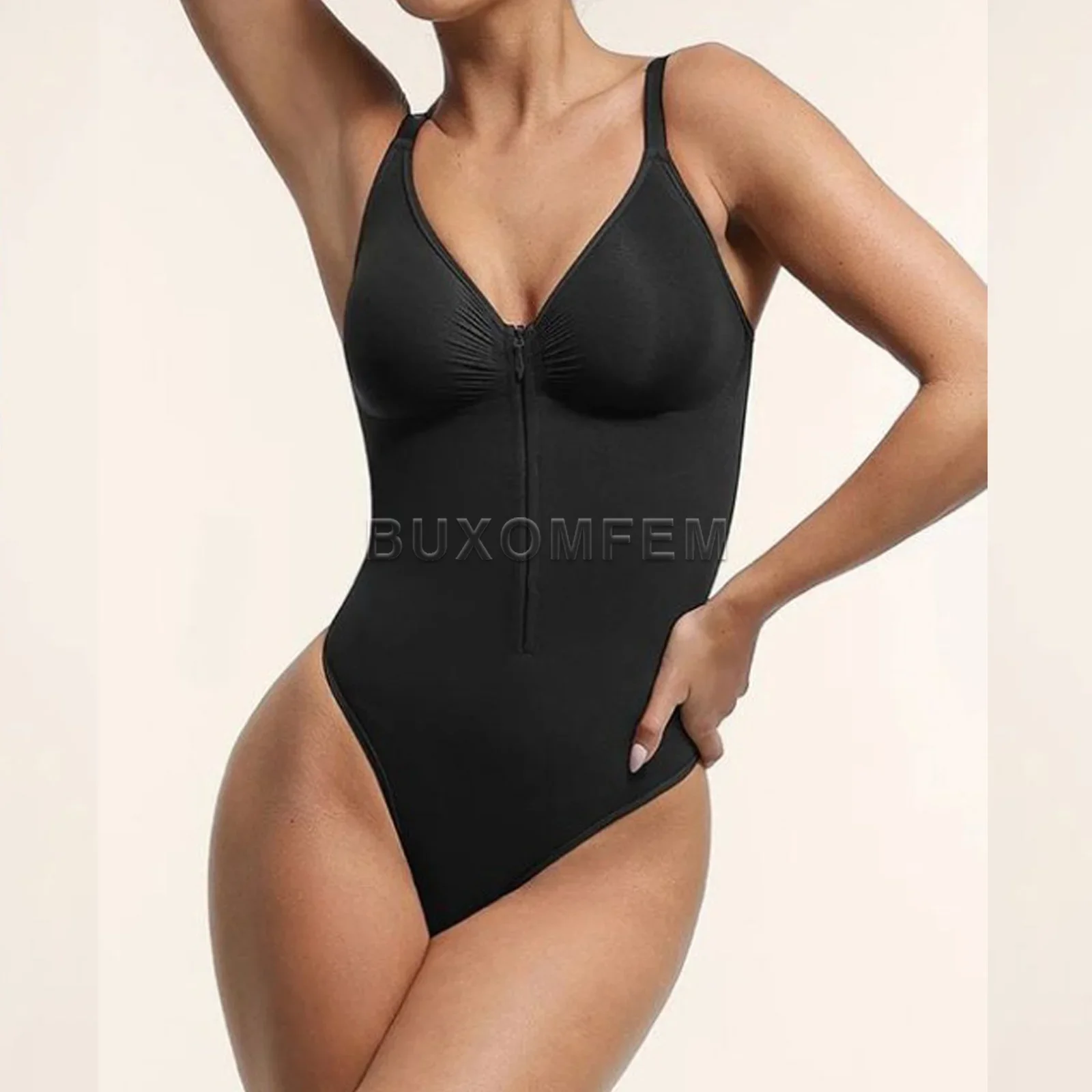 Damen ärmelloser, figurbetonter Jumpsuit: Dehnbar, atmungsaktiv, farbenfroh, bauchkontrollierend, für den Strand, Triangel-Shapewear – Detail 14