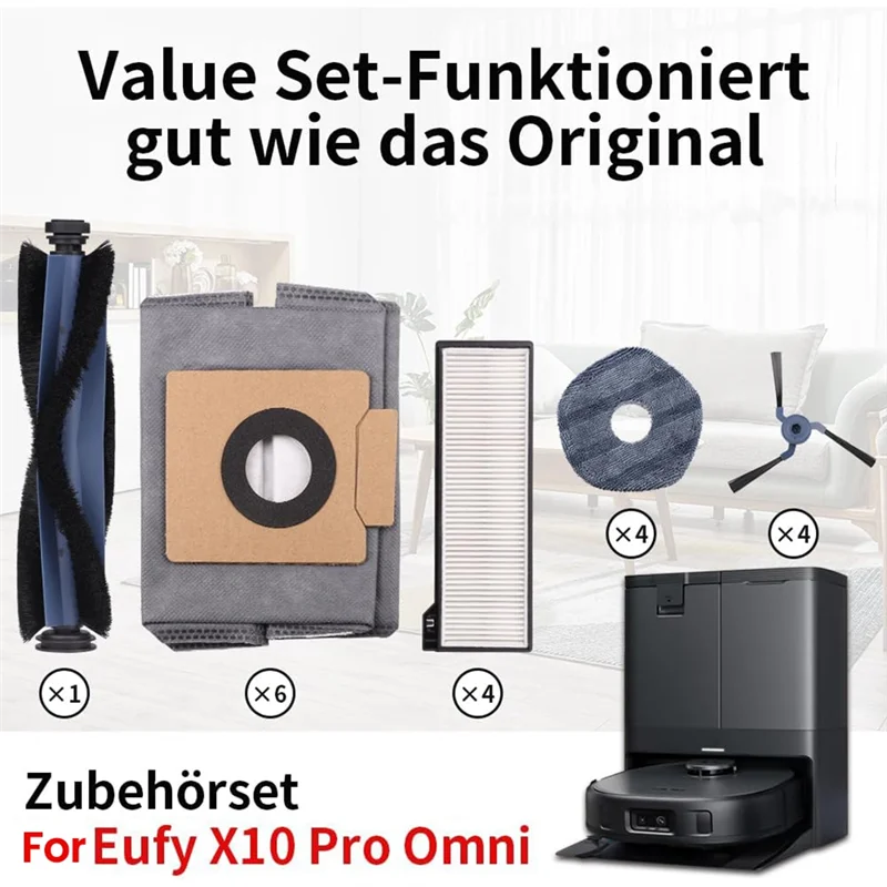 AT02-交換部品 Foreufy X10 Pro オムニメインサイドブラシ HEPA フィルター モップクロス ダストバッグ 交換部品