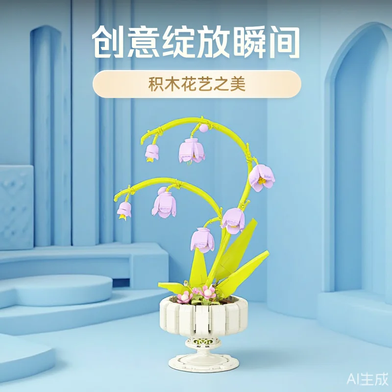 flower bouquet MOC Building Blocks Toys Sets mini blocks construction set DIY Bricks Toys for Kids girls Gifts Home Decoration