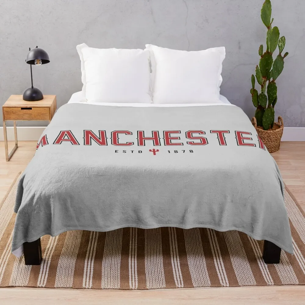 

Manchester Retro Typography - MUFC Unofficial Merch Throw Blanket Blankets Sofas Of Decoration Blankets For Baby Blankets