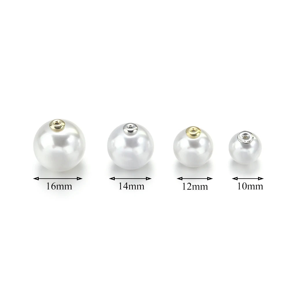 20pcs/lot 10-16mm Balls Silver Color Round Artificial Pearl Brooch Backs Stoppers Brooch Pins for Jewelry Making DIY Accessories view 2