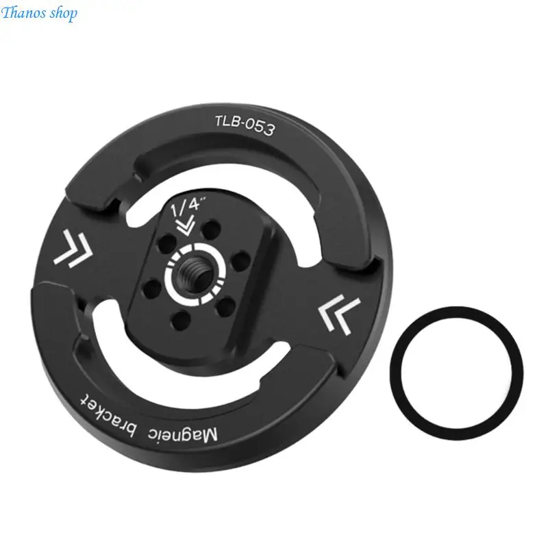 

1/4in Screw Hole & Cold Shoe Phone Holder Base for Ball Head Gimbals Phone Stand Aluminum Mount Base Quick Setup X37A