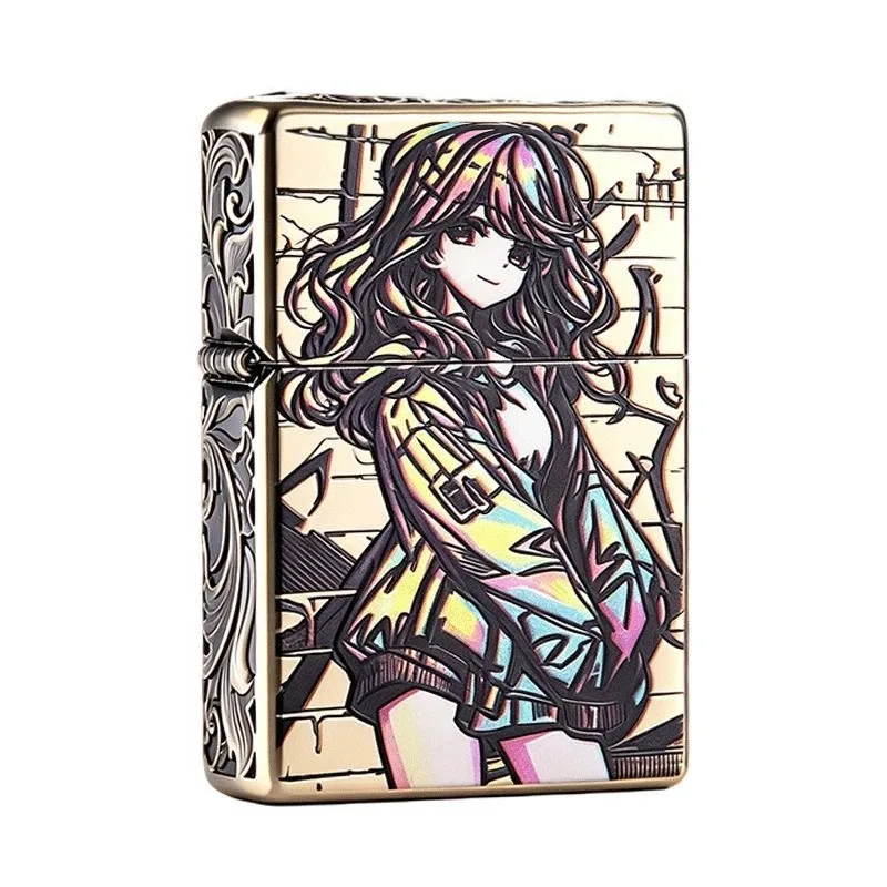 Best Seller【ZORRO】Zorro Retro Windproof Kerosine Lighter, Bronze Colorful Girl Durable and Good-looking Creative Gift for Boys