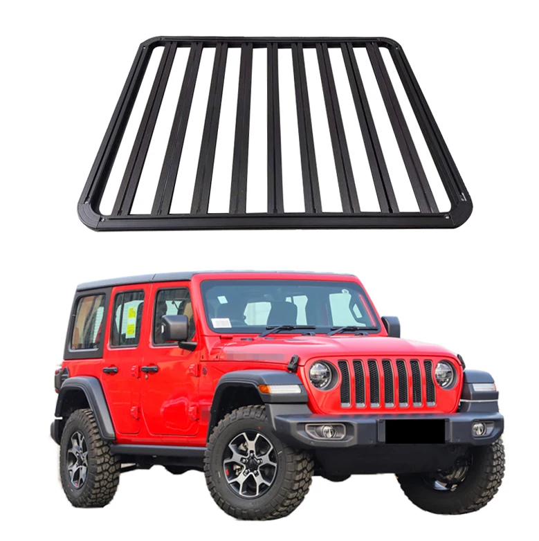 Cross bar frame guality aluminum 4x4 luggage bar car Roof Rack roof luggage basket for For Jeep Wrangler JL 2018-2022