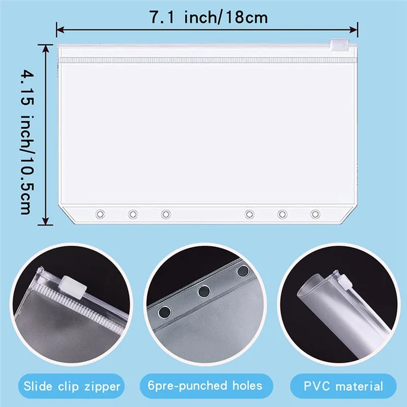 ADP-Cash Wallet Envelope System, Budget Binder with Zipper Envelopes, for Cash Budgeting Card Storage Funding Plan ()