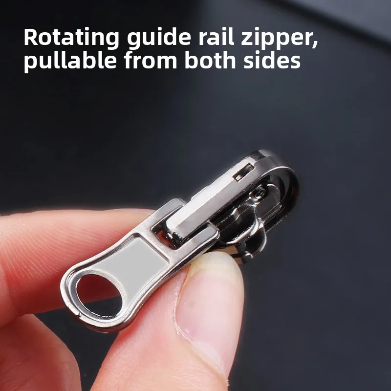 

Поворотная двусторонняя молния из нейлона и металла для курток, пуховиков и другой одежды, аксессуар для одежды, бегунок для молнии