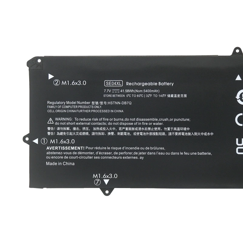 CP Laptop Battery SE04XL SEO4XL HSTNN-DB7Q 7.7V/41.58WH/5400mAh For Pro X2 612 G2 Series 860708-855 860724-2B1 860724-2C1