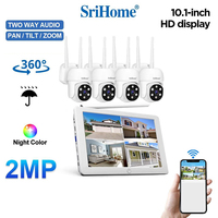 Srihome 4CH 2MP POE Security Camera System with 10.1-inch LCD Screen AI Detection Video Recorder Surveillance IP Camera Kit NVR