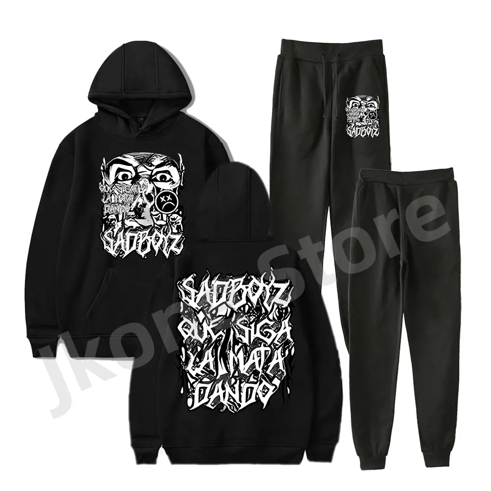 Junior H Sad Boyz Eyes Hoodies Set Que Siga La Mata Dando Merch Women Men Fashion Casual Streetwear