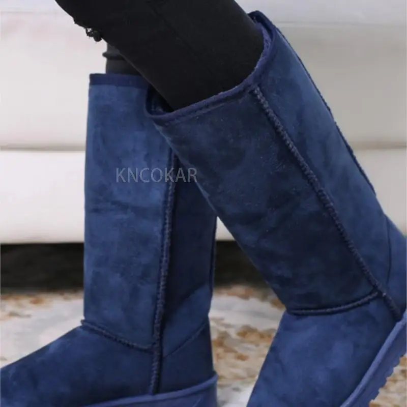 

2025 европейские и американские зимние сапоги, женские зимние сапоги с высокими трубками, женские высокие и большие сапоги, размер 41,