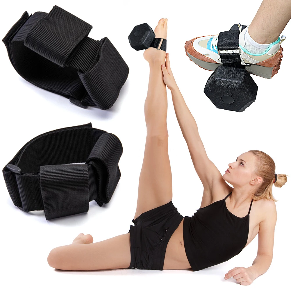 2PCS Dumbbell Foot Strap Tib Bar Leg Extension Strap Ankle Weights Tibialis Trainer Hamstring Shins Workout Fitness Equipment