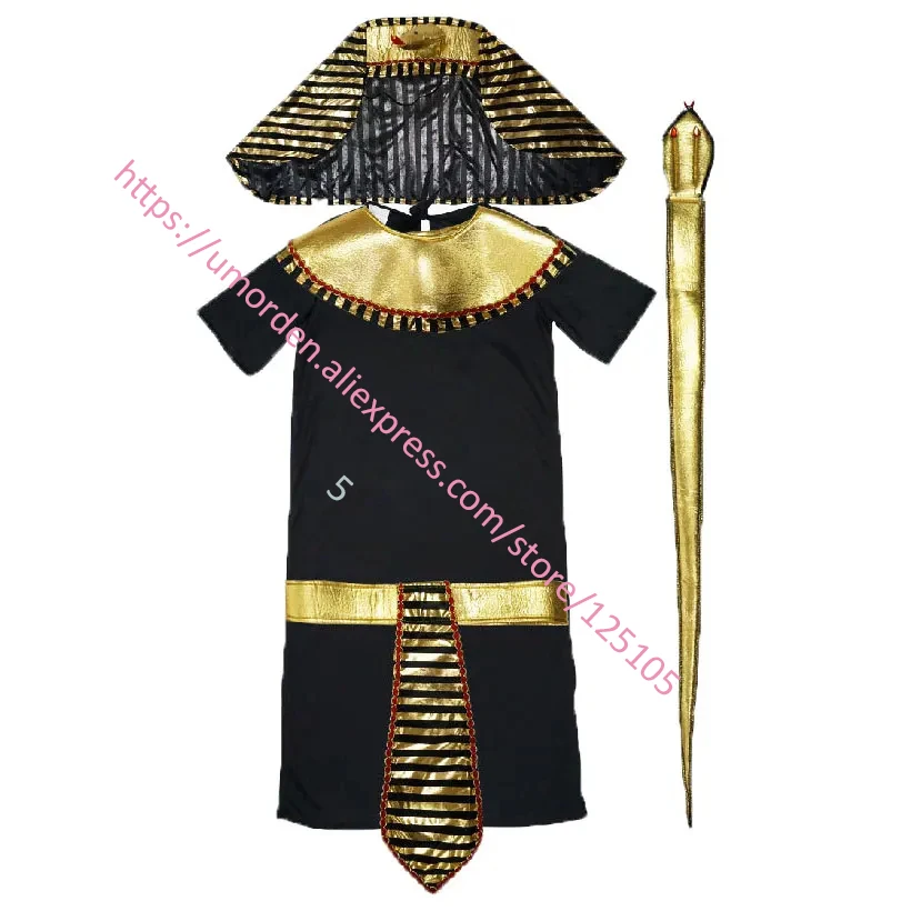 Umorden Kinderen Purim Halloween Koning Kostuum Fantasia De Farao van Egypte Cosplay Jongens Kids Egyptische Traditionele Kleding