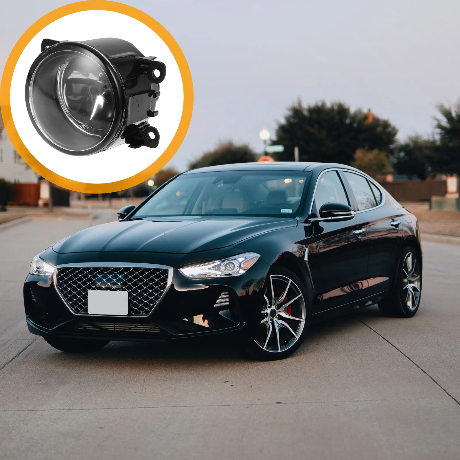 

2Pcs Front Fog Lamp Bumper Lights High-Performance Anti-Rust Waterproof Car Modified Driving Work Light for Night Fog Safety
