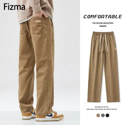 Fizma Marka Odzież Męska 2024 Casual Męskie Spodnie Baggy Straight Pant Ropa Hombre Wysokiej Jakości 100% Bawełna Y2k Pantalones Cargo