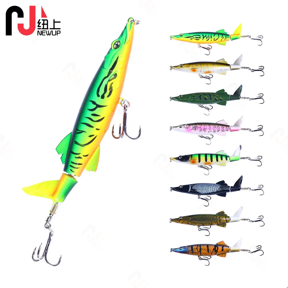 Propeller Pencil Fishing Lures 13Cm-16G-6# Simulation Crocodile Artificial Bait Hard Rotating Tail Fishing Bait