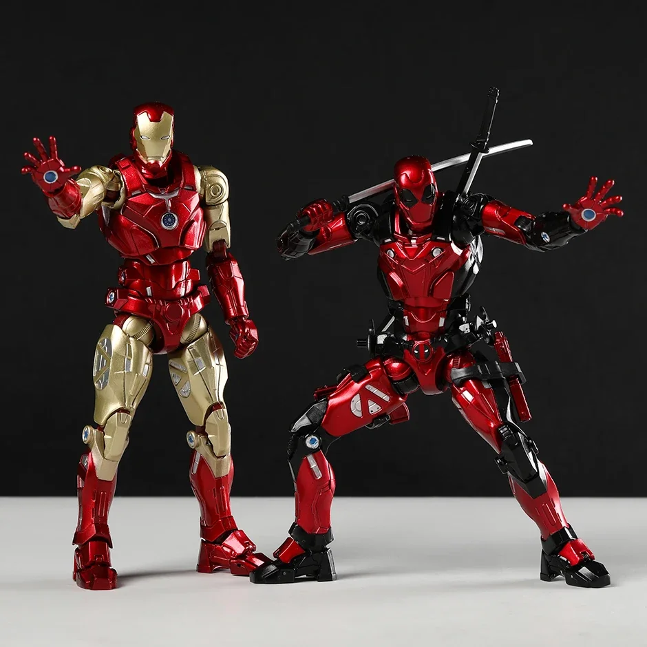 Sentinel Fighting Armor Deadpool /Iron Man 1/12 Scale Action Figure Model PVC Toy Display Gift Collection Doll