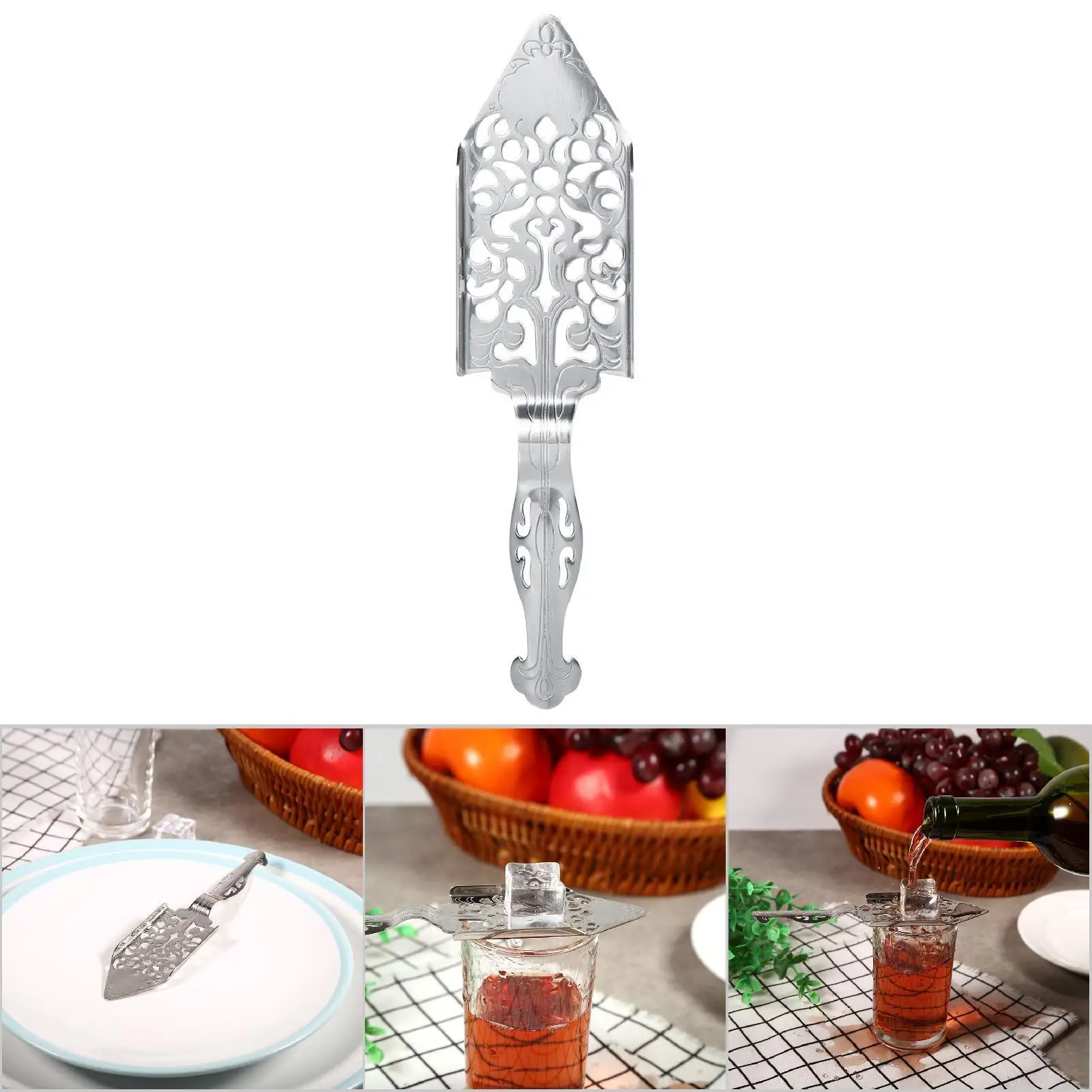 Stainless Steel Absinthe Spoon & Strainer – Cocktail Shaker Filter Tool for Wormwood Drinks