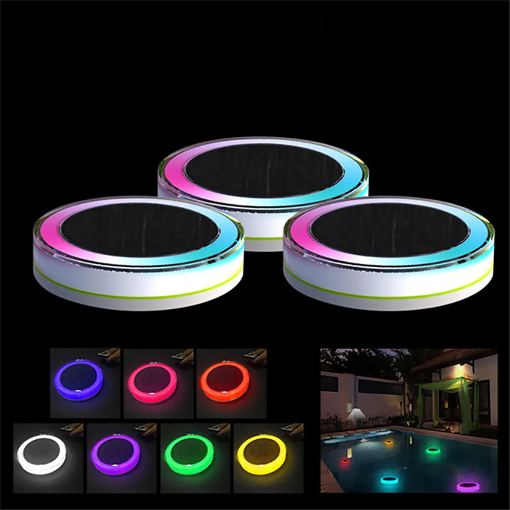 RGB Color Solar LED Swimming Pool Light &Remote Control Garden Party Bar Decoration  IP68 Waterproof Pool Pond Floating Lamp