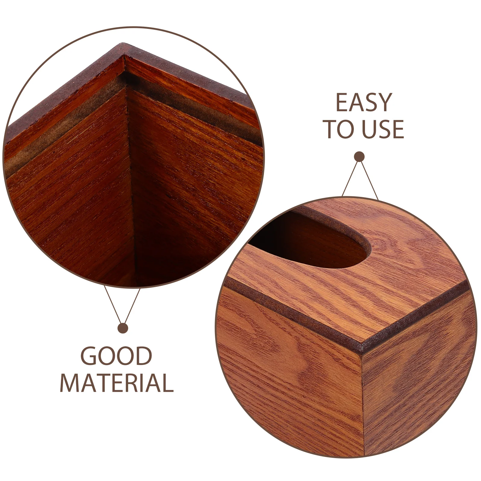 

Solid Wood Tissue Box Cover Tea Color 23x12x10cm Vintage Style Home Office Desktop Napkin Holder Rectangular Tissue Case