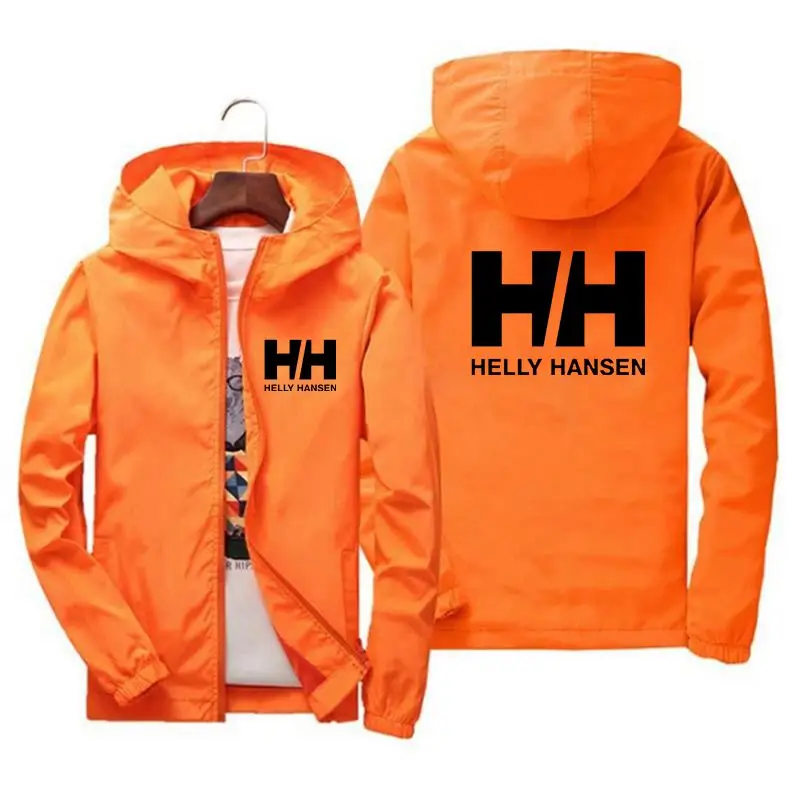 HH 2024 Men Waterproof Breaker Coat Zipper Hoodie Jacket Quick Drying Sport Outwear Wind Stoper Jacket Raincoat Sport Hot Sellin