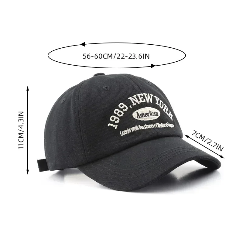 

Men's and Women's Baseball Caps Street Lettered Embroidery Retro Flat Caps Solid Black and White Hip Hop Cap Retro