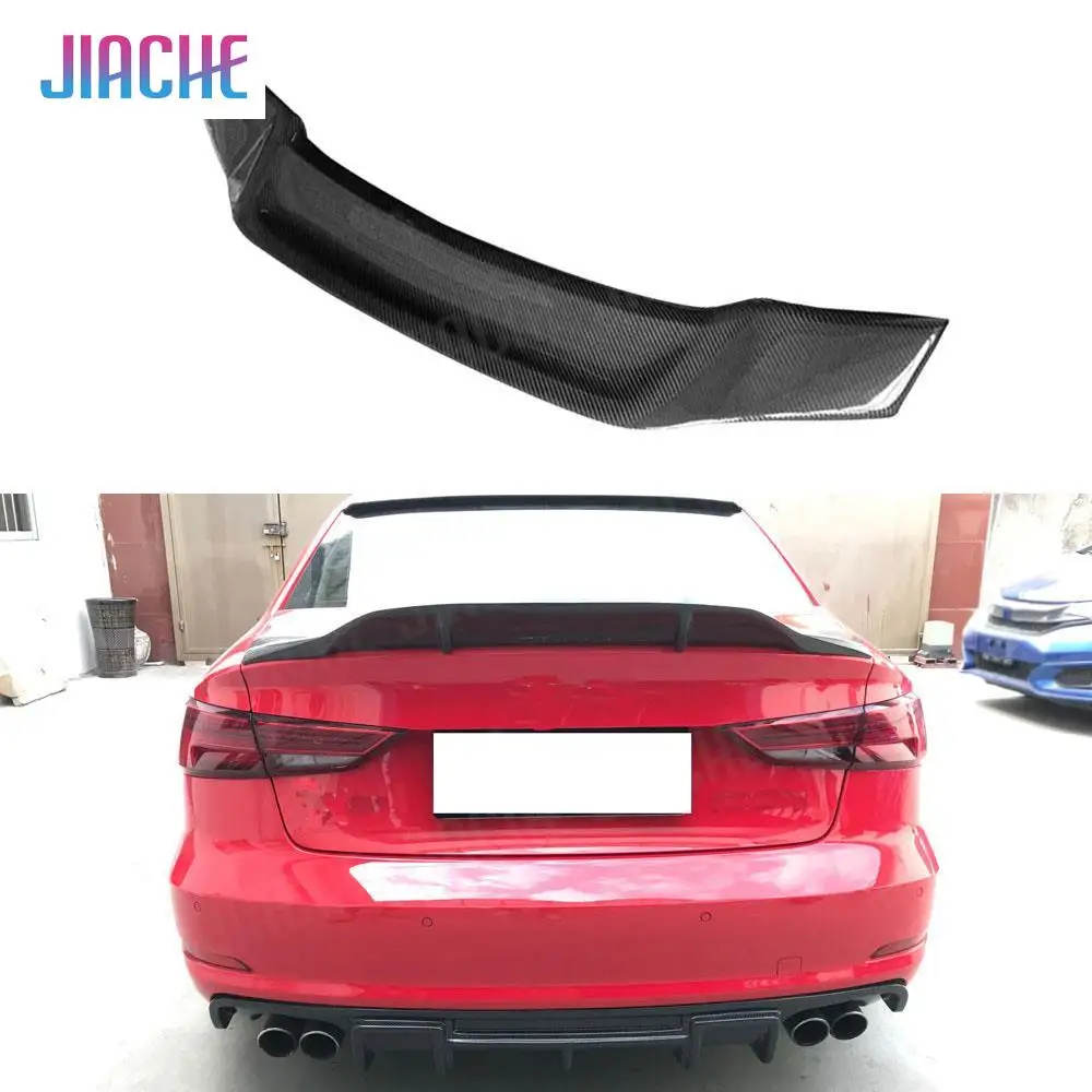 

Carbon Fiber Rear Boot Spoiler Wings for Audi A3 Sline S3 Sedan 4 Door 2014-2018 R Style FRP Spoiler