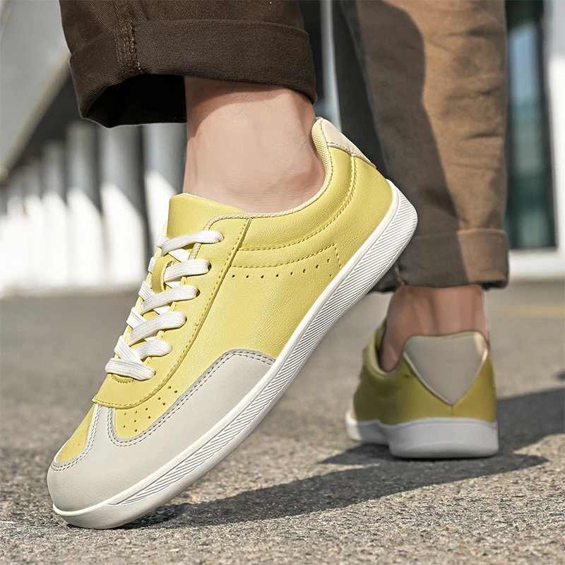 2026 Professional Squat Hard Pull Shoes For Men Women Wide Feet Leather Weight Lifting Shoes Couples White Yellow Indoor Gym view 5