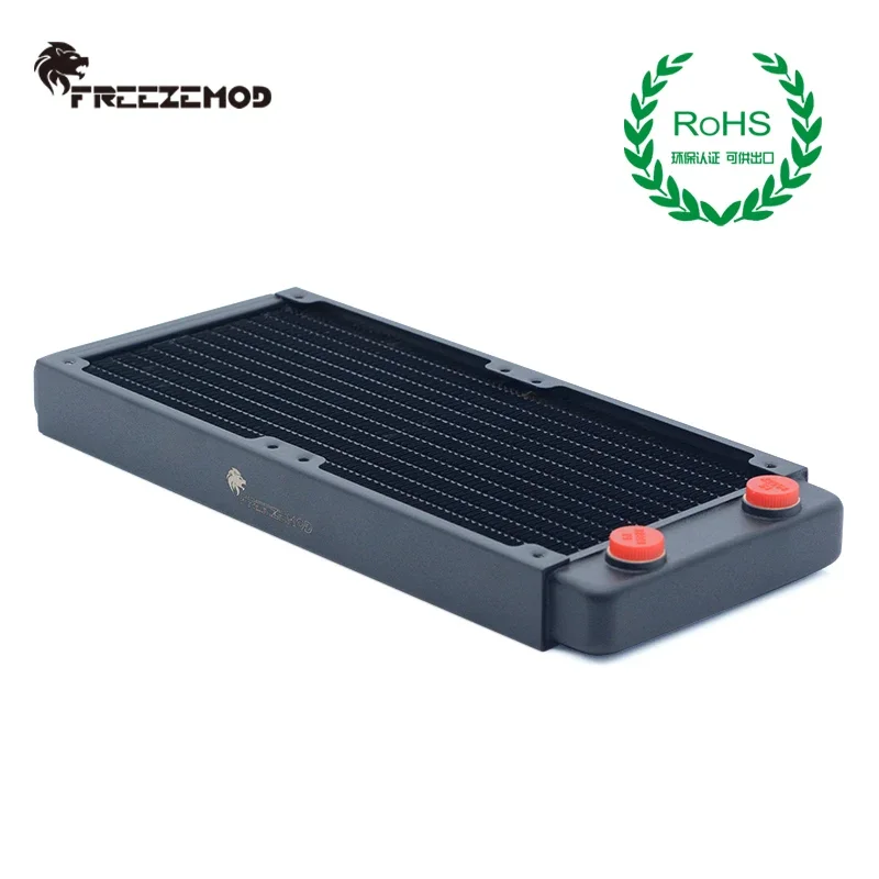 

FREEZEMOD 27mm Thickness Copper Radiator 240mm Computer Water Cooling Heat Sink Exchanger Liquid Cooler Support 12CM Fans