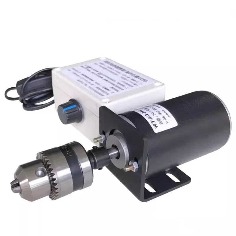 220V 80W 6500rpm Miniature Permanent Magnet DC Motor Carbon Brush High Speed Ball Bearing Speed Adjustable Table Drill