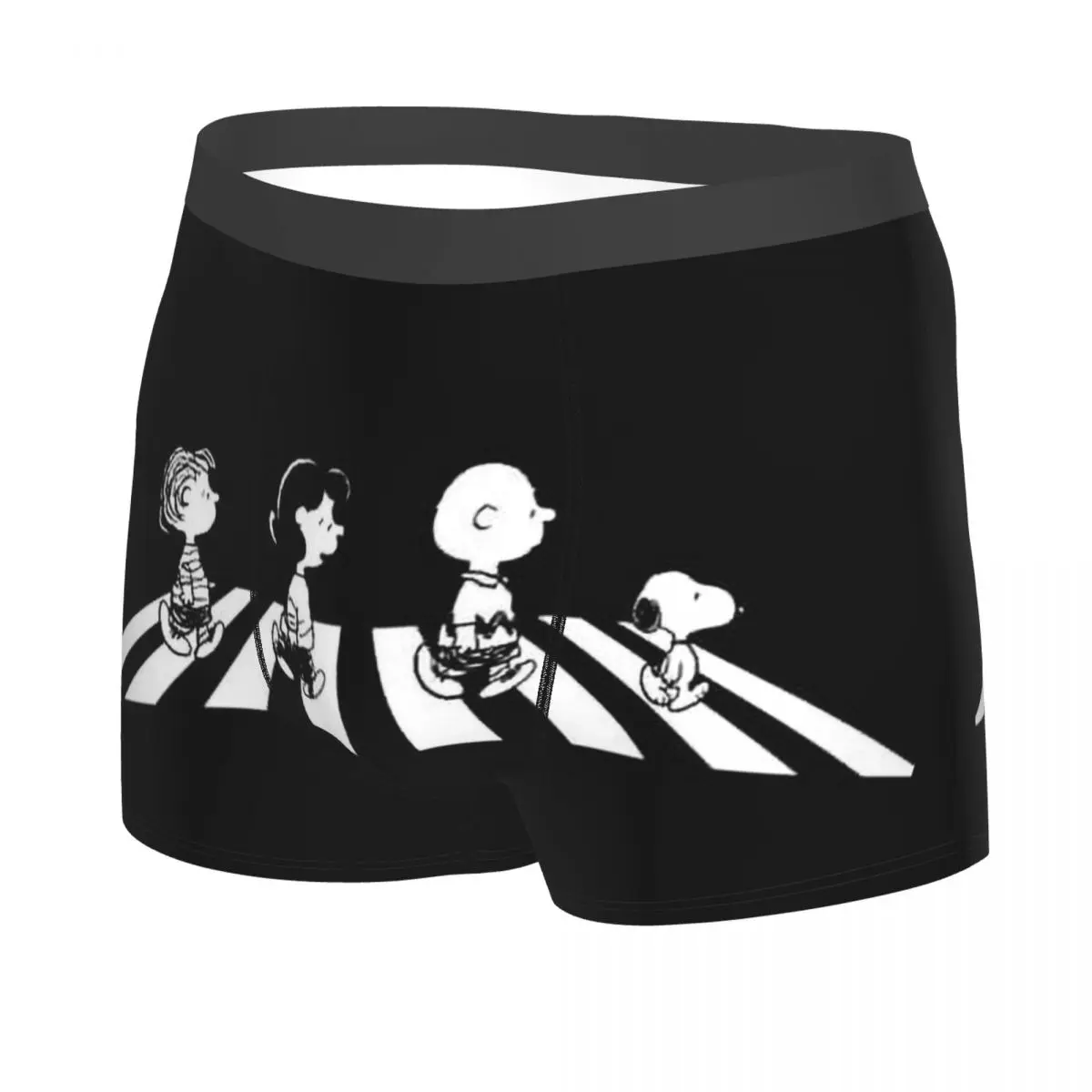 Custom Rock Tees Group Walk S-Snoopys Underwear Men Stretch Dog Boxer Briefs Shorts Panties Soft Underpants For Male