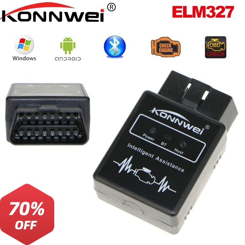 

KONNWEI KW912 OBDII Bluetooth 3.0 OBD2 OBD V1.5 II Auto Code Scanner Adapter Scan Tool Error Diagnostic Tester Kw 912