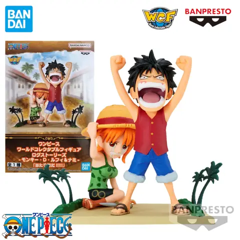 In Stock BANDAI BANPRESTO Original One Piece WCF Log Stories VOL.9 Luffy Nami Anime Figures Toys Gift Collectible Model