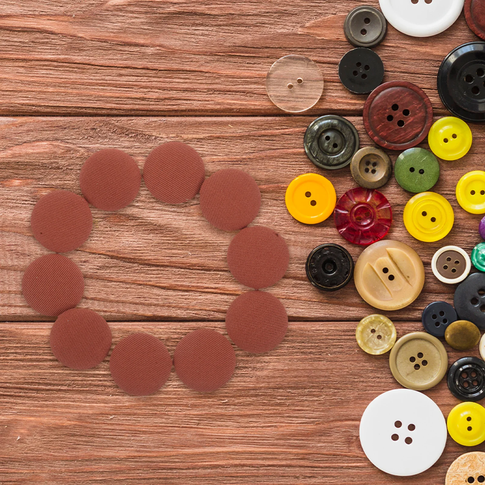 

20Pcs Fabric Covered Round Buttons Aluminum Base Strong Sewing Buttons for Suits Shirts Sweaters Coats Easy Storage Box