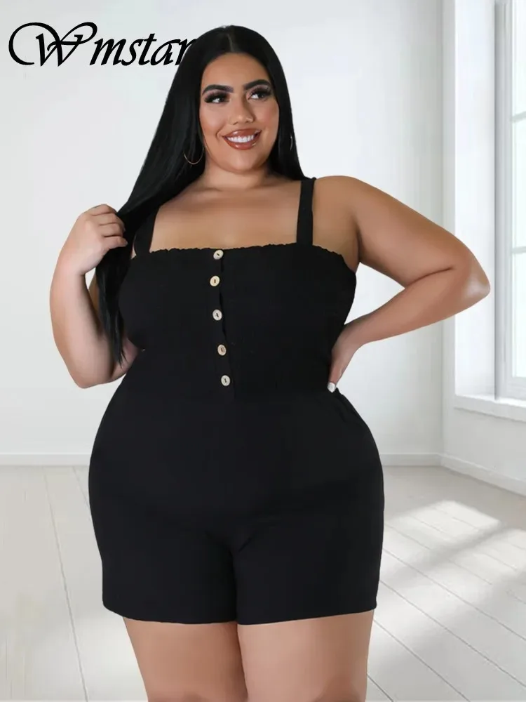 Wmstar kombinezon Plus Size odzież damska jednolity gorset wsuwany seksowne spodenki na co dzień Romper Playsuits w nowym stylu hurtownia