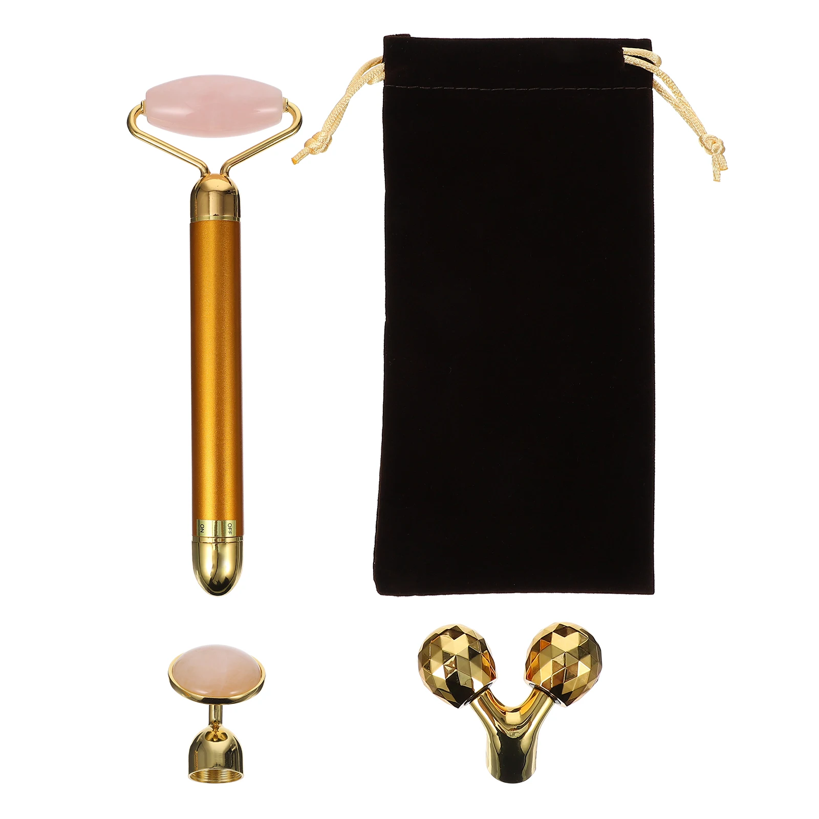 翡翠マッサージャー フェイシャル用品 3-in-1 フェイスローラー マッサージツール 電気スティックスクレーピング