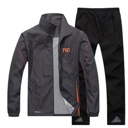 Men's Tracksuit New Spring Autumn Sets Long Sleeve Casual Sportswear Suit Male Jacket+Pants 2 Pieces Running Sweatsuit