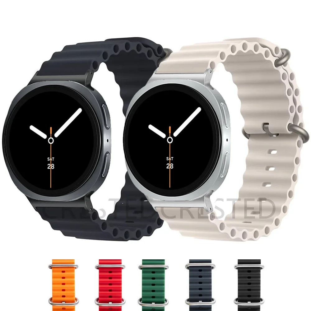 المحيط الفرقة لساعة سامسونج جالاكسي 8 44 مللي متر 40 مللي متر 46 مللي متر معصمه حزام سيليكون الرياضة سوار كوريا غالاكسي ساعة 8 حزام كلاسيكي
