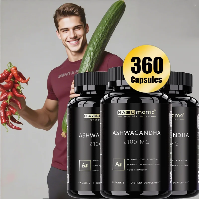 

HABUMAMA 21000 MG Ashwagandha Capsules, Best Male Supplements, Energy and Endurance Support - Booster for Men - Men's Muscle Enl